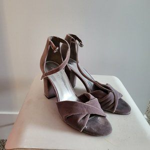 Velvet ankle strap shoes